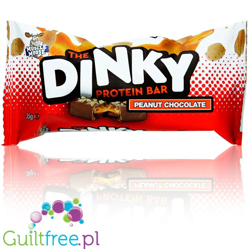 Muscle Moose Dinky Bar Peanut Chocolate 129kcal & 10g białka, batonik proteinowy w czekoladzie - Image 2
