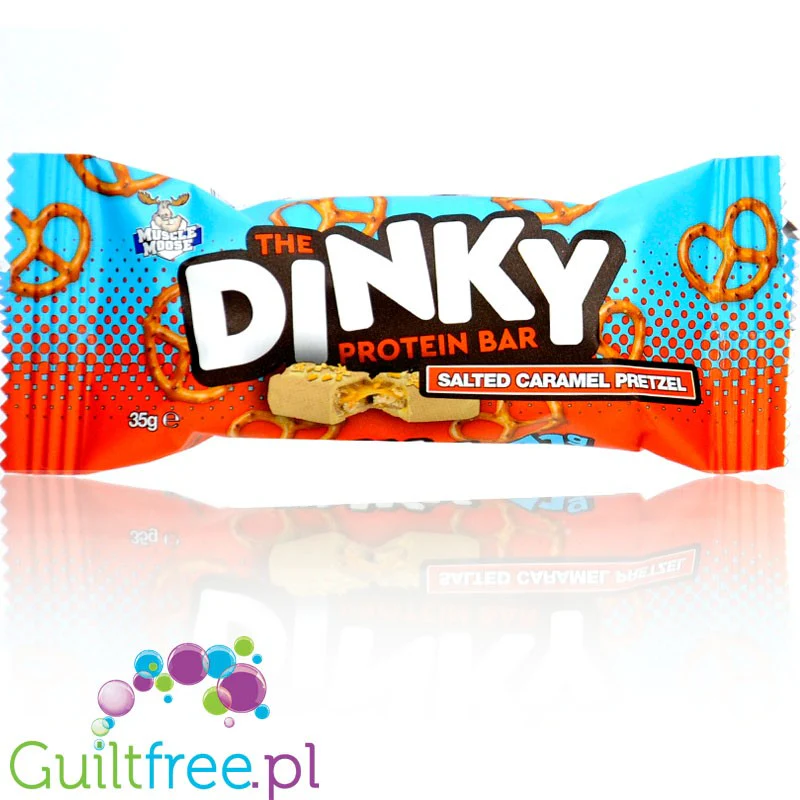 Moose Dinky Protein Bar Salted Caramel Pretzel - batonik proteinowy 130kcal & 11g białka, smak Karmelowe Precelki - Image 2