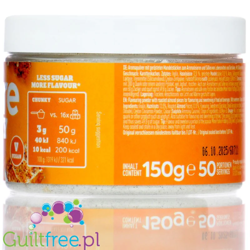 More Nutrition Chunky Flavor Carrot Cake 150g - wegański aromat w proszku, Ciasto Marchewkowe - Image 3