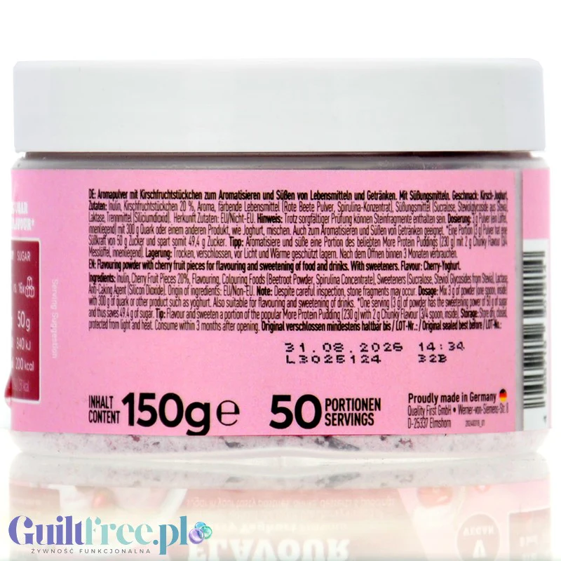 More Nutrition Chunky Flavor Cherry Yoghurt 150g - wegański aromat w proszku, Jogurt Wiśniowy - Image 3