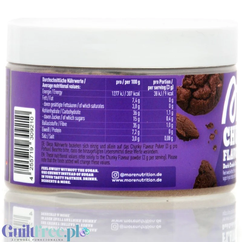 More Nutrition Chunky Flavor Dark Cookie Crumble 170g - aromat słodzący w proszku ciasteczkowy z czekoladą - Image 2