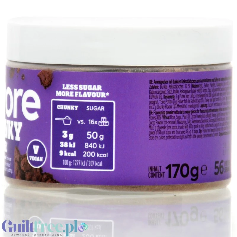 More Nutrition Chunky Flavor Dark Cookie Crumble 170g - aromat słodzący w proszku ciasteczkowy z czekoladą - Image 4