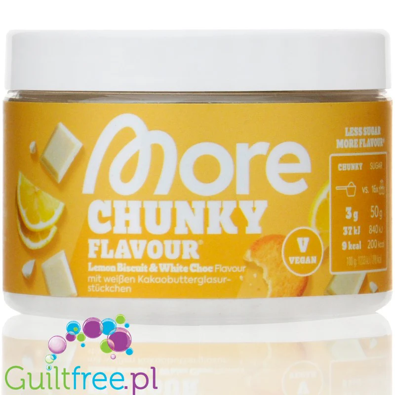 More Nutrition Chunky Flavor Lemon Biscuit & White Choc - wegański aromat w proszku, Cytrynowe Ciasto & Biała Czekolada