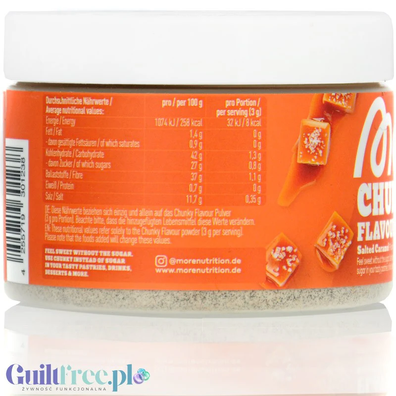 More Nutrition Chunky Flavor Salted Caramel 150g - wegański aromat w proszku, Solony Karmel - Image 4