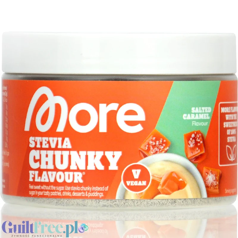 More Nutrition Chunky Flavor STEVIA, Salted Caramel Pure 150g - wegański aromat w proszku bez cukru ze stewią