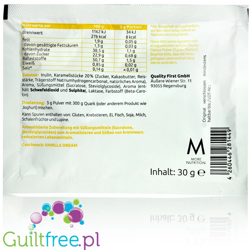 More Nutrition Chunky Flavor Vanilla Perfection, aromat w proszku do deserów i owsianek, smak Wanilia - Image 2