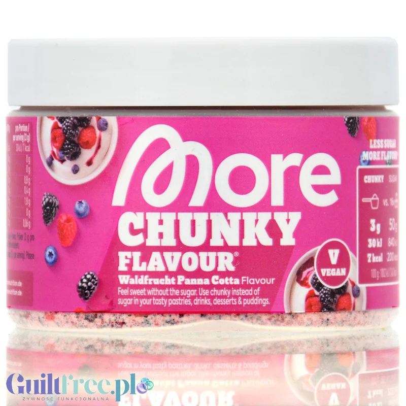 More Nutrition Chunky Flavor Waldfrucht Panna Cotta 150g, aromat w proszku do deserów i owsianek, smak Panna Cotta & Owoce leśne
