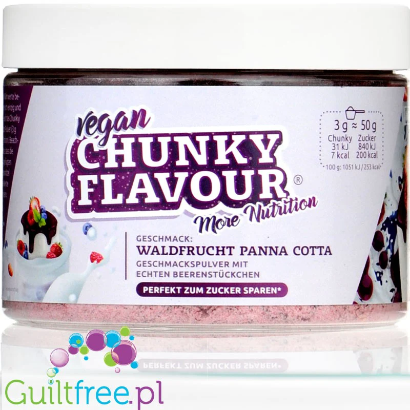 More Nutrition Chunky Flavor Waldfrucht Panna Cotta 250g, aromat w proszku do deserów i owsianek, smak Panna Cotta & Owoce leśne