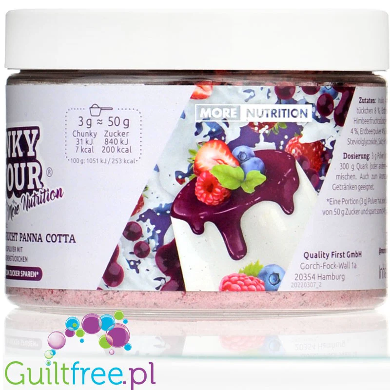 More Nutrition Chunky Flavor Waldfrucht Panna Cotta 250g, aromat w proszku do deserów i owsianek, smak Panna Cotta & Owoce leśne - Image 3