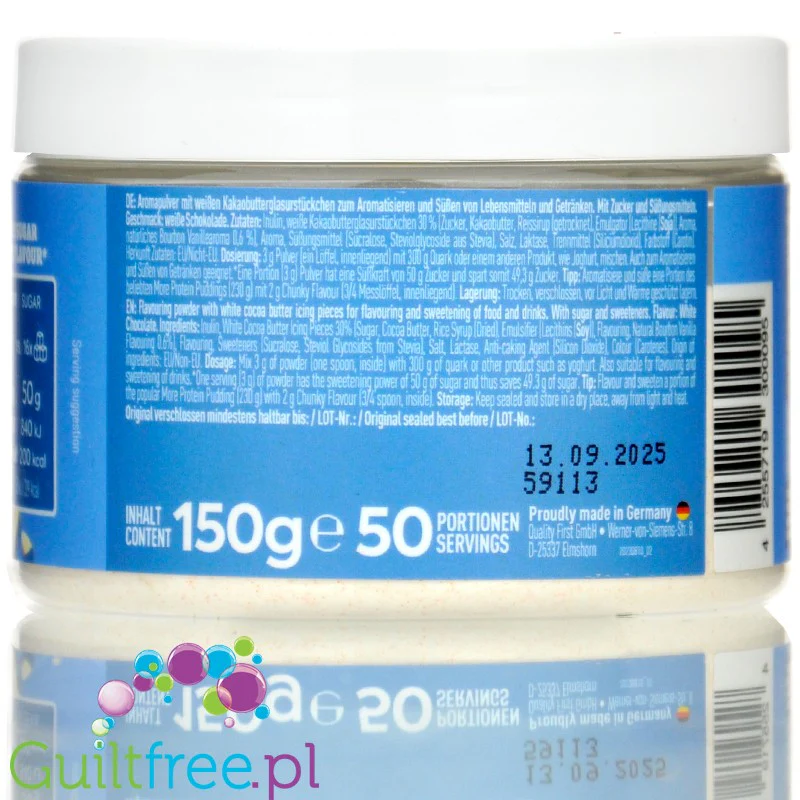 More Nutrition Chunky Flavor White Chocolate 150g, aromat w proszku 10kcal, smak Biała Czekolada - Image 3
