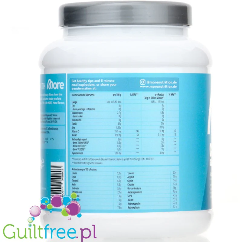More Nutrition Clear Glow Peptides Watermelon - klarowna odżywka białkowa ze stewią z formułą dla skóry - Image 2