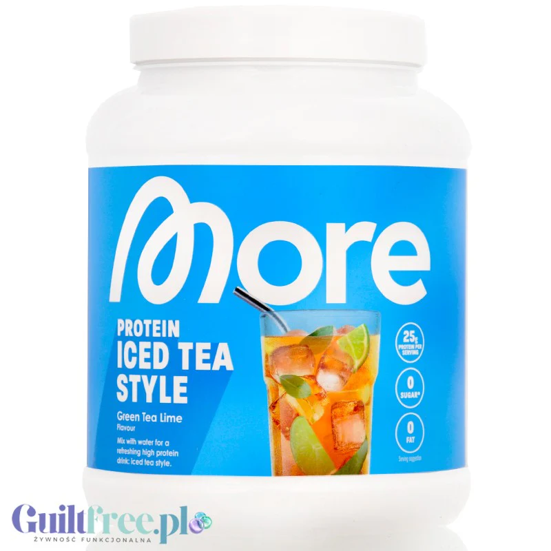 More Nutrition Iced Tea Style Green Tea Lime 600g - klarowny izolat białek mleka, lekka odżywka białkowa ze stewią