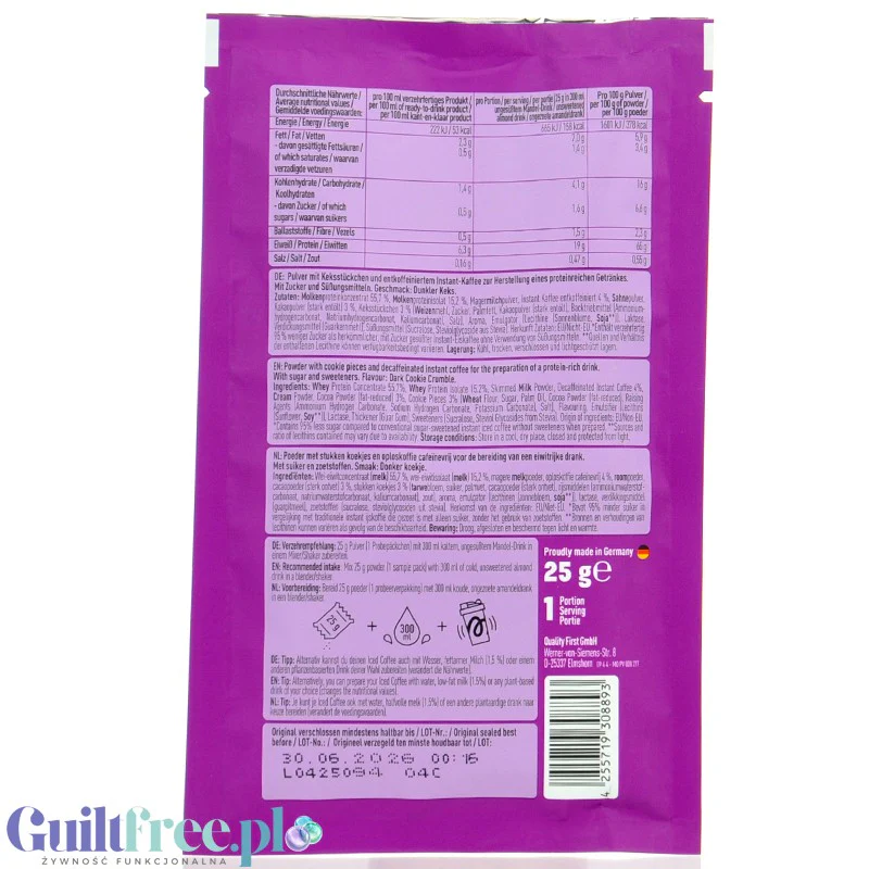 More Nutrition Protein Iced Coffee Decaff, Dark Cookie Crumble 25g - bezkofeinowa mrożona kawa proteinowa - Image 2