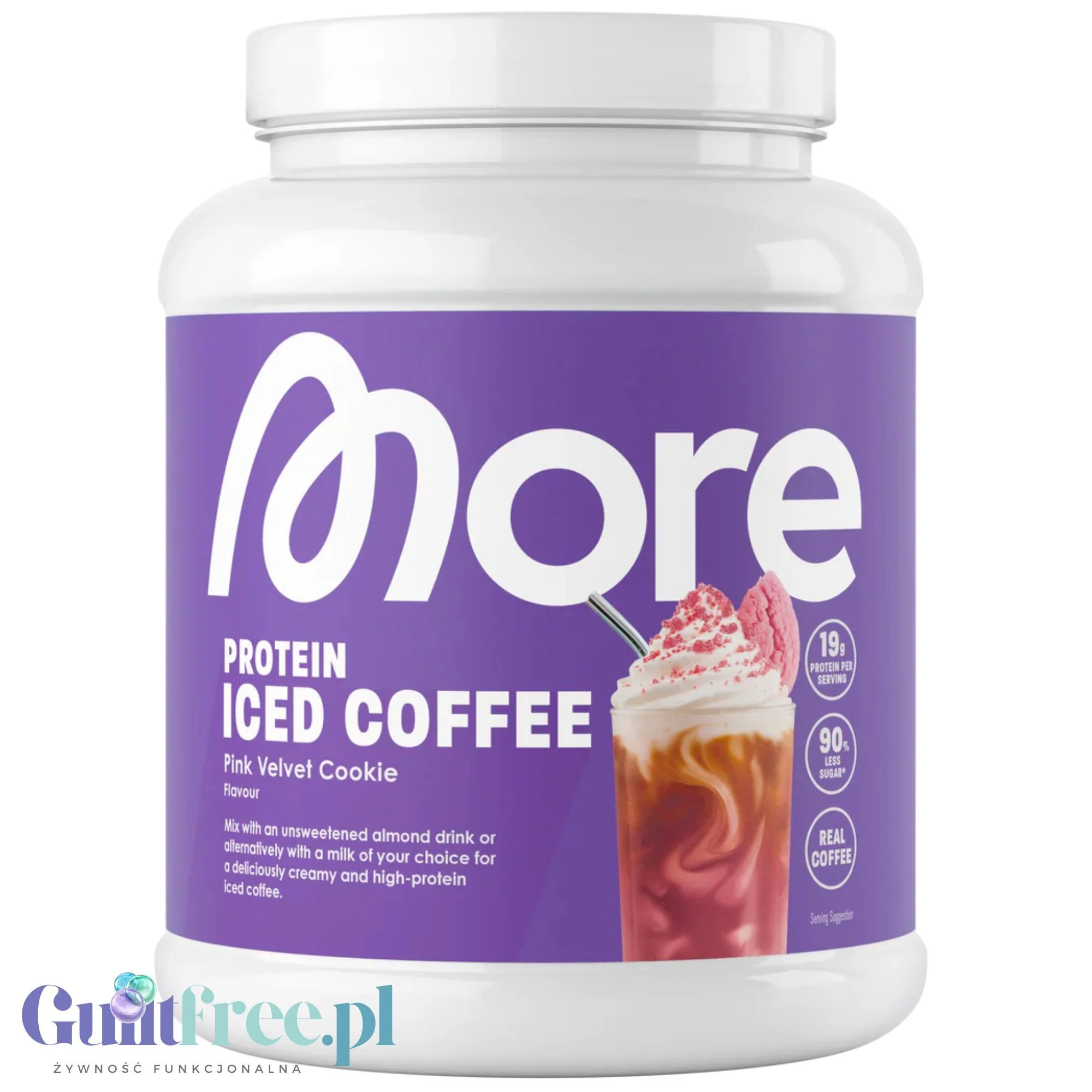 More Nutrition Protein Iced Coffee, Pink Velvet Cookie 0,5kg - mrożona kawa proteinowa