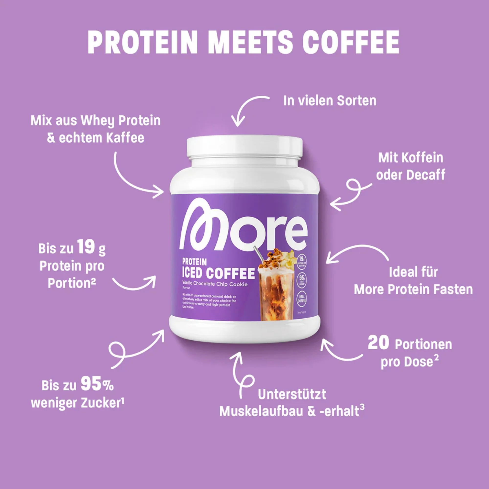 More Nutrition Protein Iced Coffee, Pink Velvet Cookie 0,5kg - mrożona kawa proteinowa - Image 5