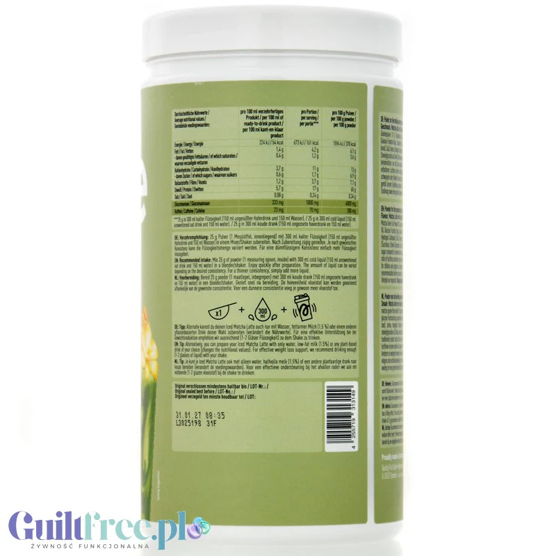 More Nutrition Protein Iced Matcha Latte Vanilla Crumble 500g - proteinowa zielona herbata matcha bez cukru 17g białka - Image 3