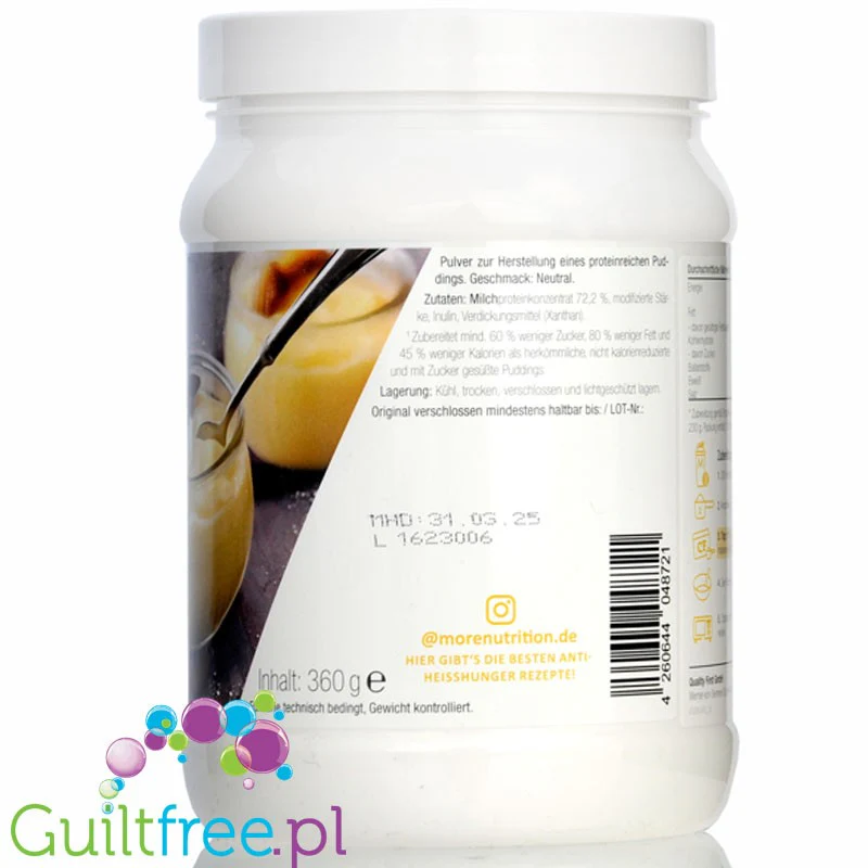 More Nutrition Protein Pudding Neutral - budyń proteinowy 24g białka, bez cukru i słodzików - Image 3
