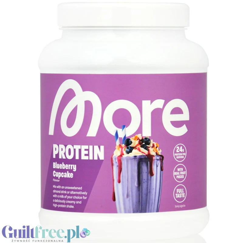 More Nutrition Total Protein Blueberry Cupcake 0,6kg - kazeina z WPC i laktazą, smak Babeczka Jagodowa