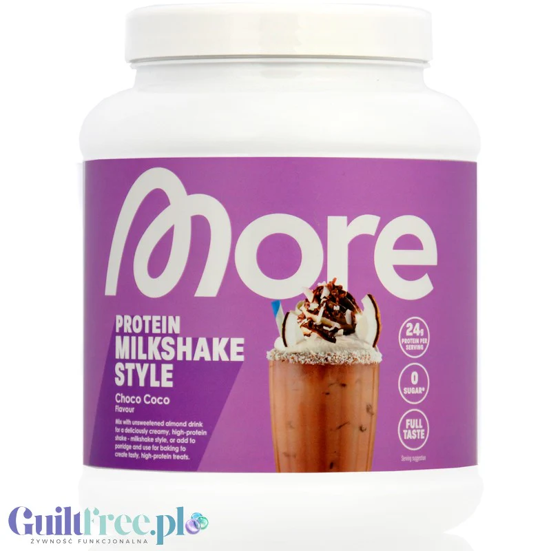 More Nutrition Total Protein Milkshake Choco Coco 0,6KG - kazeina, gęste białko, smak Czekolada Mleczna & Kokos - Image 2