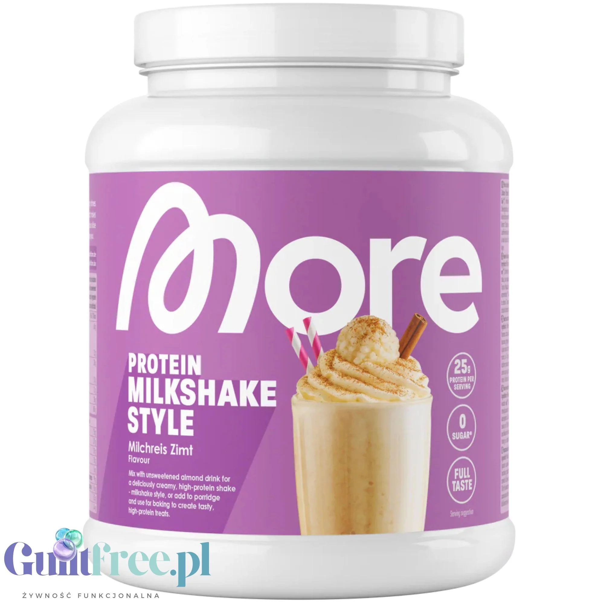 More Nutrition Total Protein Milkshake Milchreis Zimt 0,6KG - kazeina, gęste białko, smak Ryż na Mleku z Cynamonem