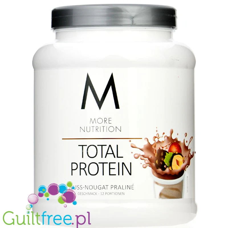 More Nutrition Total Protein Nuss-Nougat Praliné 0,6kg - białko kazeinowe z laktazą, smak Pralinka Orzechowa