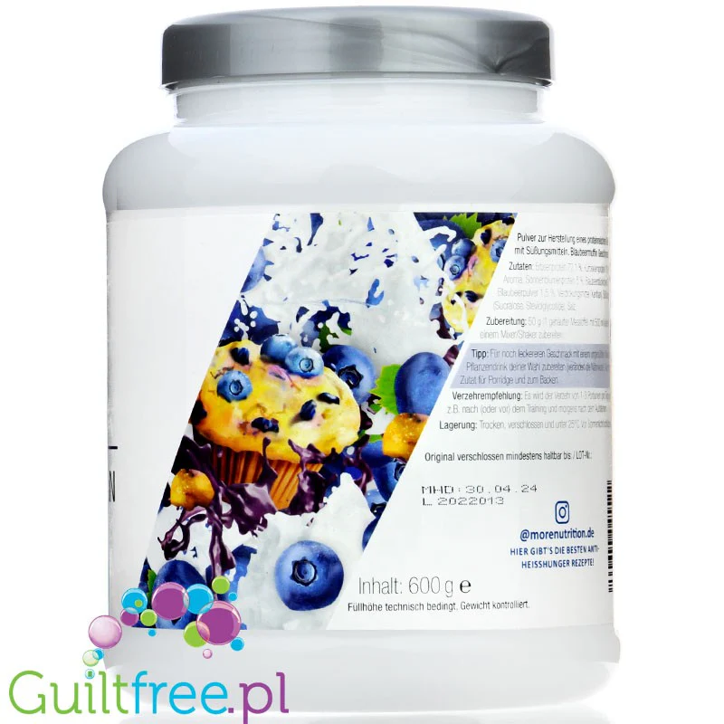 More Nutrition Total Vegan Protein Blueberry Muffin 0,6kg - wegańska odżywka na białku grochu, dyni i słonecznikowym - Image 2