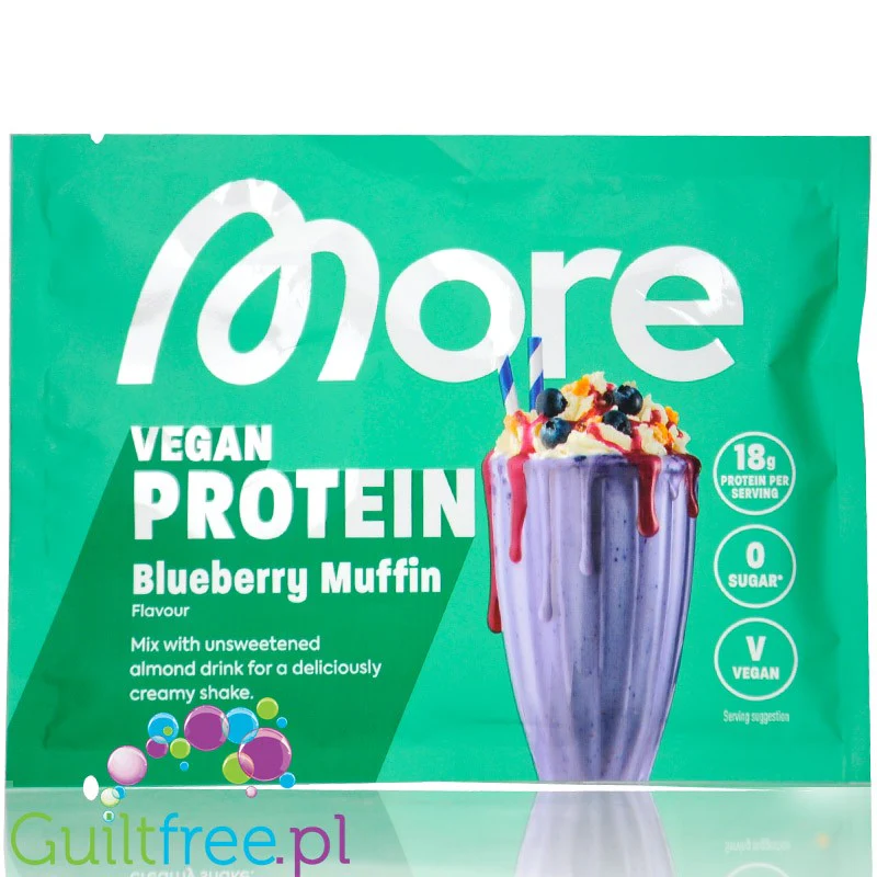 More Nutrition Total Vegan Protein Blueberry Muffin - wegańska odżywka na białku grochu, dyni i słonecznikowym
