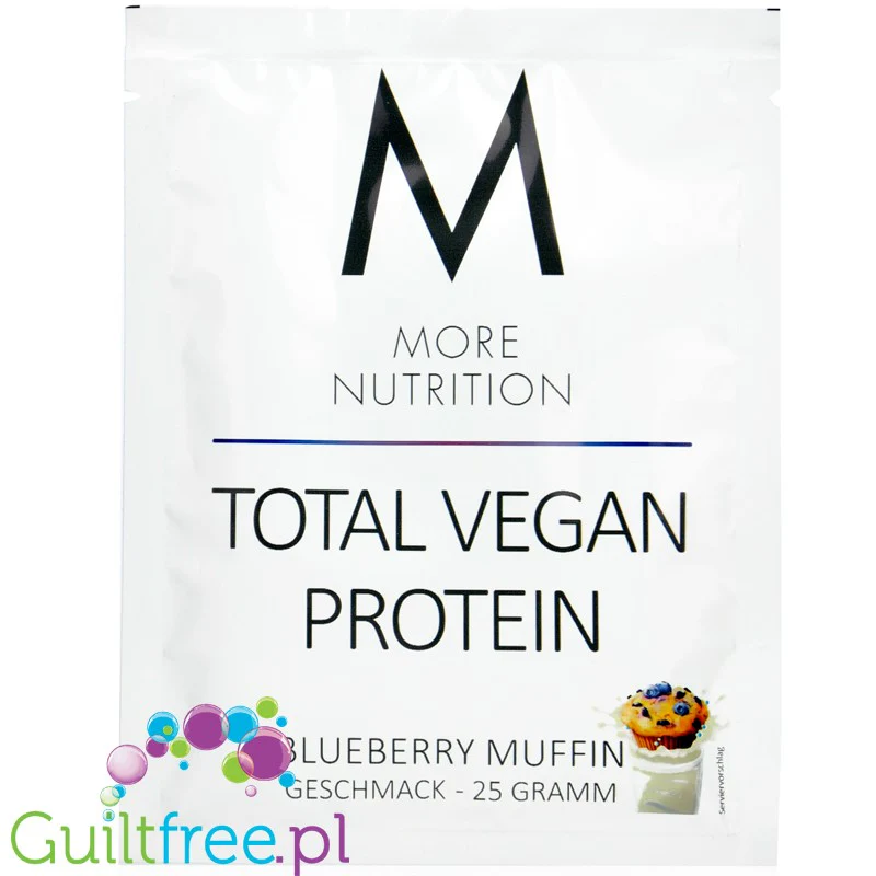 More Nutrition Total Vegan Protein Blueberry Muffin - wegańska odżywka na białku grochu, dyni i słonecznikowym - Image 2