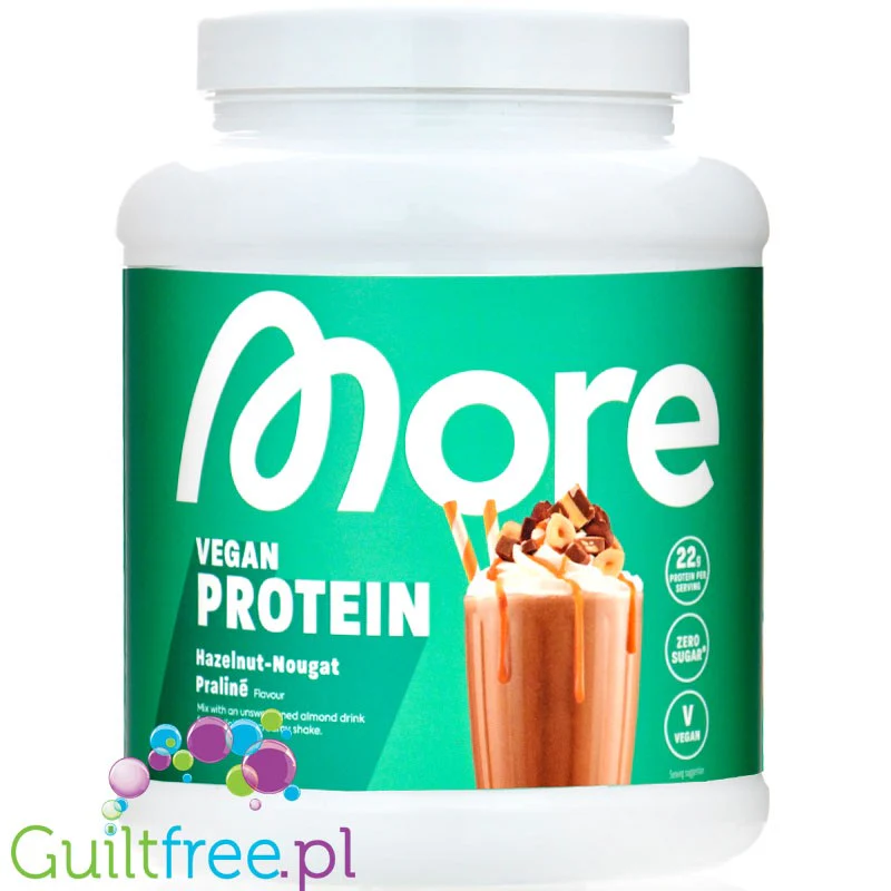 More Nutrition Total Vegan Protein Nuss-Nougat Praliné 0,6kg - wegańska odżywka na białku grochu, dyni i słonecznikowym