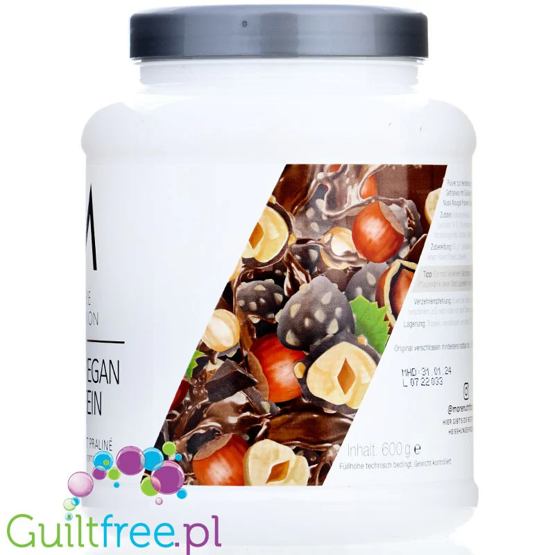 More Nutrition Total Vegan Protein Nuss-Nougat Praliné 0,6kg - wegańska odżywka na białku grochu, dyni i słonecznikowym - Image 3