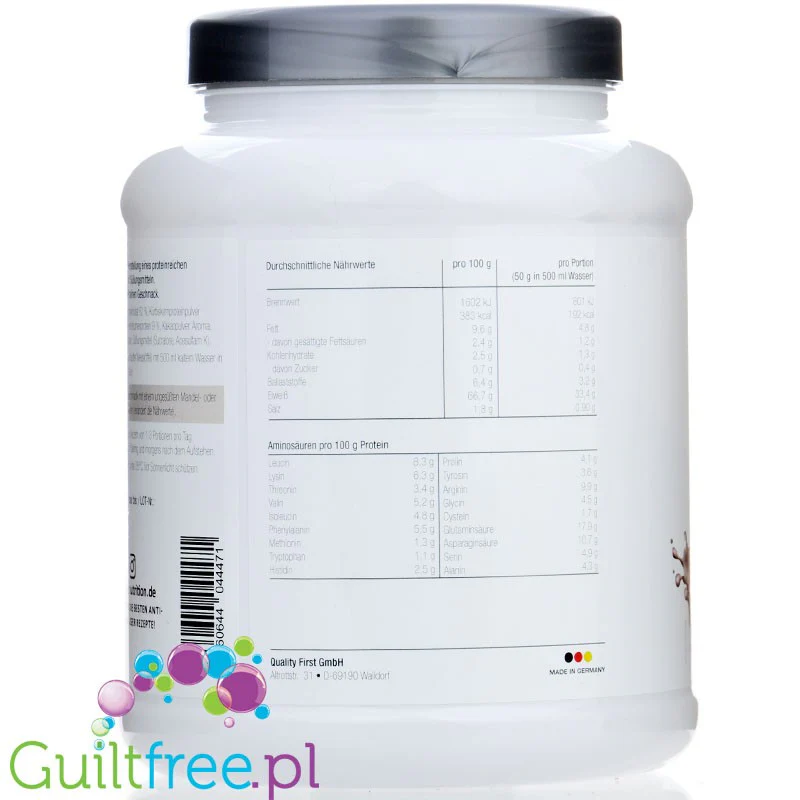 More Nutrition Total Vegan Protein Nuss-Nougat Praliné 0,6kg - wegańska odżywka na białku grochu, dyni i słonecznikowym - Image 5