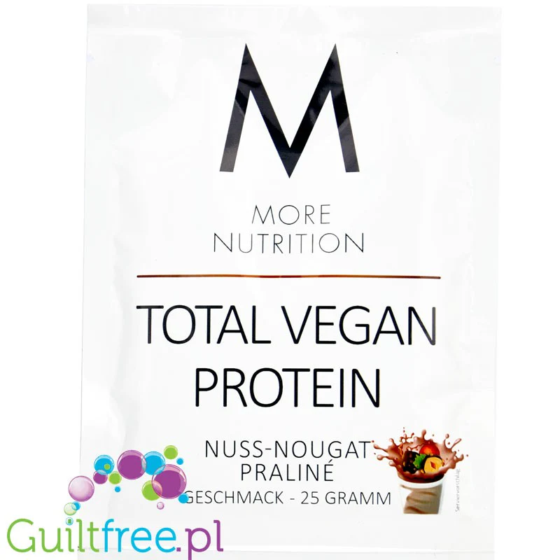 More Nutrition Total Vegan Protein Nuss-Nougat Praliné - wegańska odżywka na białku grochu, dyni i słonecznikowym