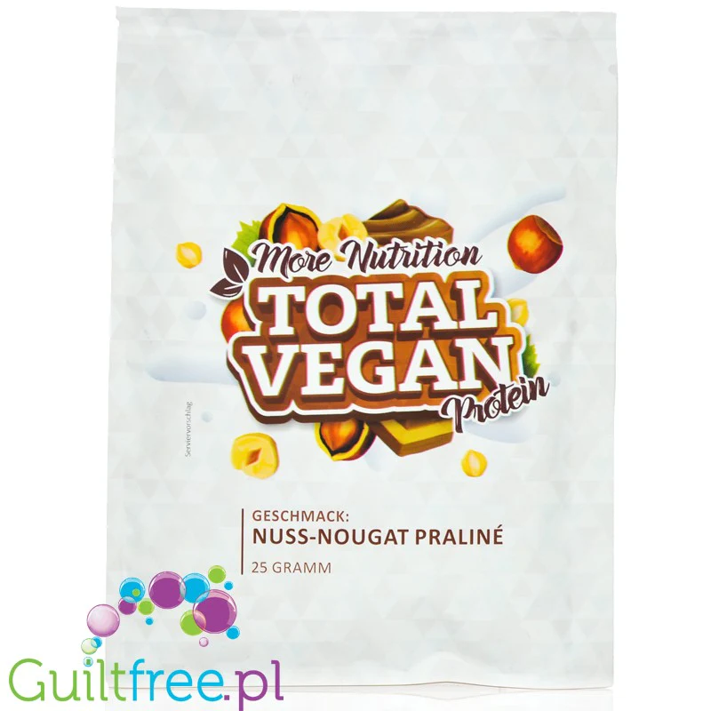 More Nutrition Total Vegan Protein Nuss-Nougat Praliné - wegańska odżywka na białku grochu, dyni i słonecznikowym - Image 2
