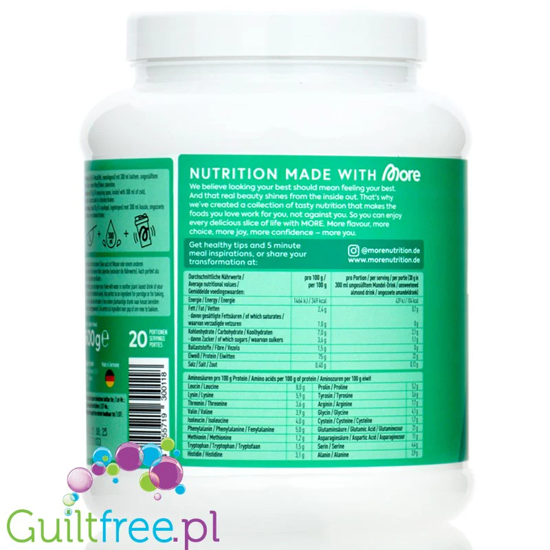 More Nutrition Total Vegan Protein Vanilla Cookie Dough 0,6kg - wegańska odżywka białkowa, smak Waniliowe Ciasto - Image 3