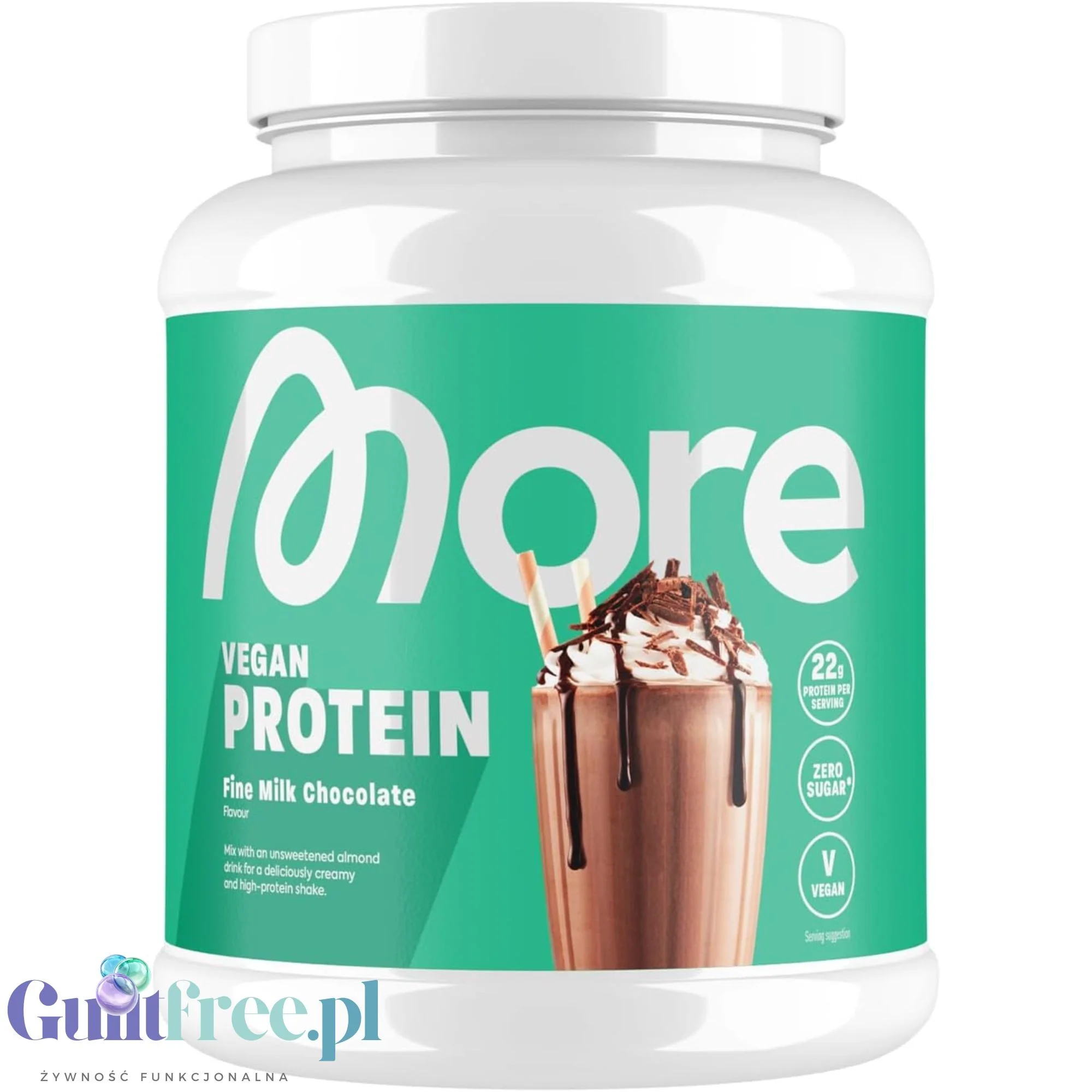 More Nutrition Vegan Protein Fine Milk Chocolate - wegańska odżywka białkowa, smak Shake Czekoladowy