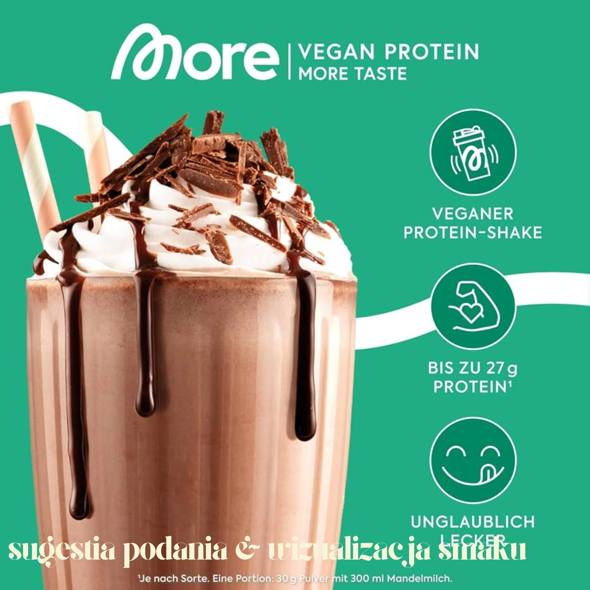 More Nutrition Vegan Protein Fine Milk Chocolate - wegańska odżywka białkowa, smak Shake Czekoladowy - Image 4