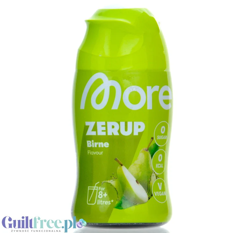 More Nutrition Zerup Birne na 8L - skoncentrowany syrop do wody bez cukru i kalorii, Gruszka