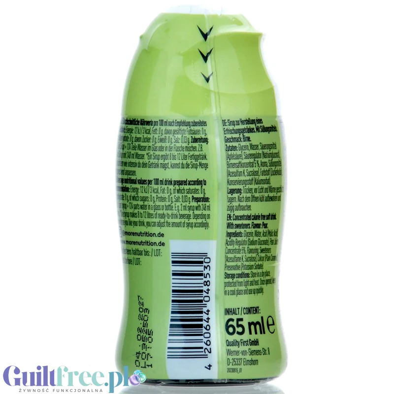 More Nutrition Zerup Birne na 8L - skoncentrowany syrop do wody bez cukru i kalorii, Gruszka - Image 3