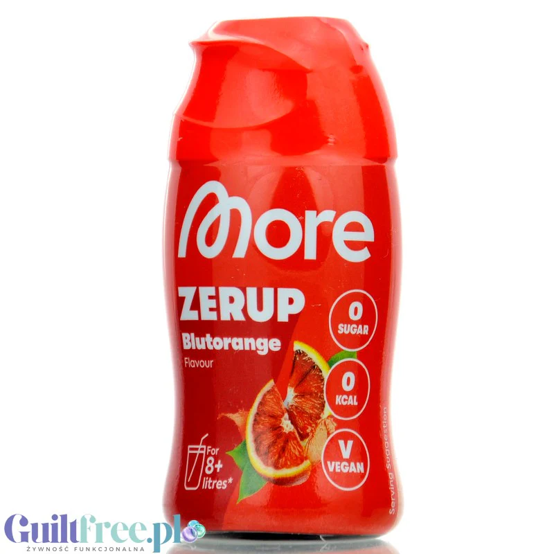 More Nutrition Zerup Blutorange na 8L - skoncentrowany syrop do wody bez cukru i kalorii, Czerwona Pomarańcza