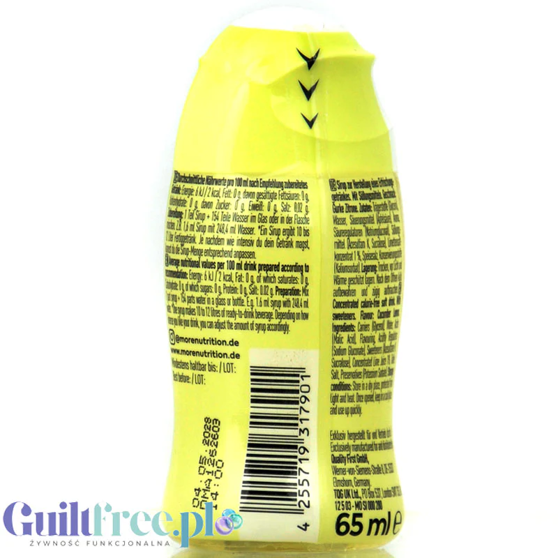 More Nutrition Zerup Cucumber Lemon - skoncentrowany syrop do wody bez cukru i kalorii, Ogórek z Cytryną - Image 2