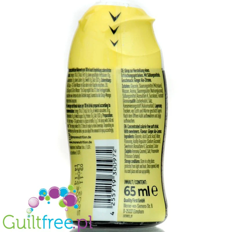 More Nutrition Zerup Ginger Ale Lemon na 8L - skoncentrowany syrop do wody bez cukru i kalorii, Imbir z Cytryną - Image 2
