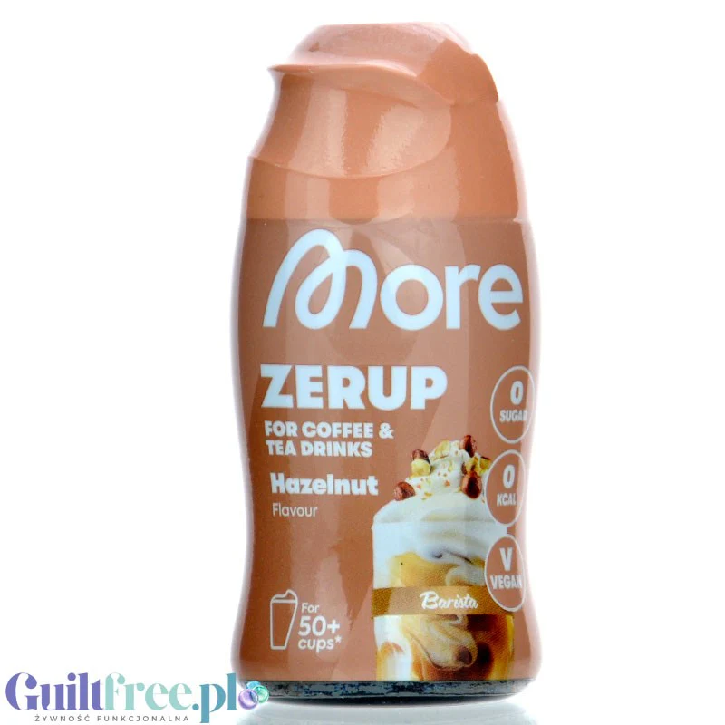 More Nutrition Zerup Hazelnut - skoncentrowany syrop do kawy i herbaty bez cukru i kalorii, Orzech Laskowy