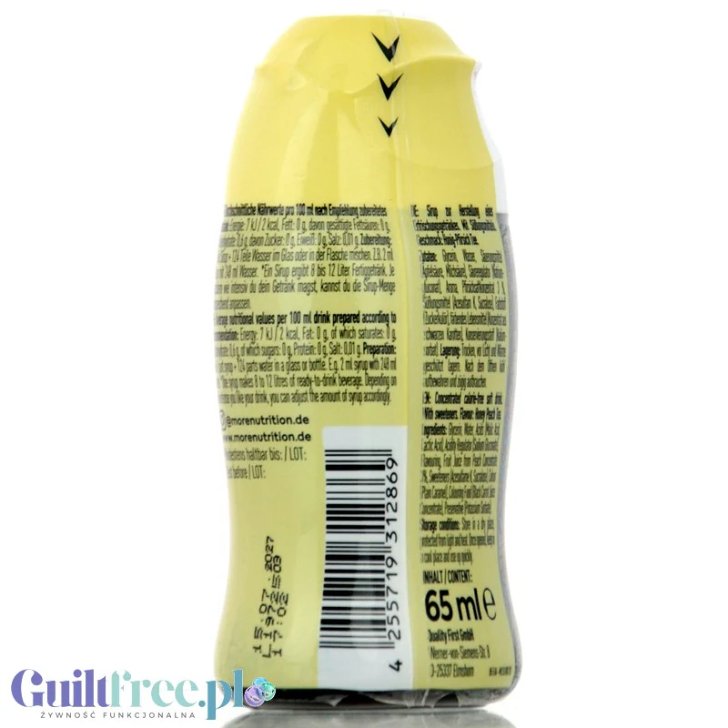 More Nutrition Zerup Honey Peach Tea na 8L - skoncentrowany syrop do wody bez cukru i kalorii - Image 2