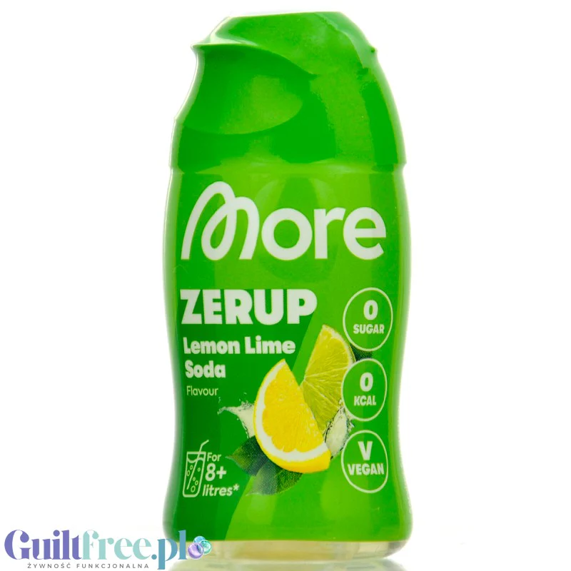 More Nutrition Zerup Lemon Lime na 8L - skoncentrowany syrop do wody bez cukru i kalorii, Cytryna z Limonką