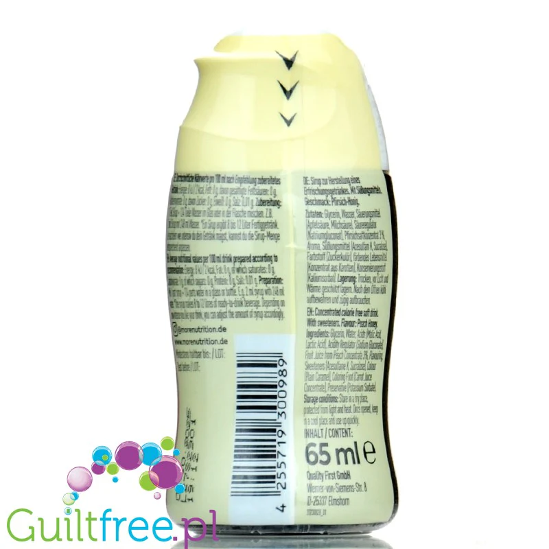 More Nutrition Zerup Peach Honey na 8L - skoncentrowany syrop do wody bez cukru i kalorii, Brzoskwinia & Miód - Image 2