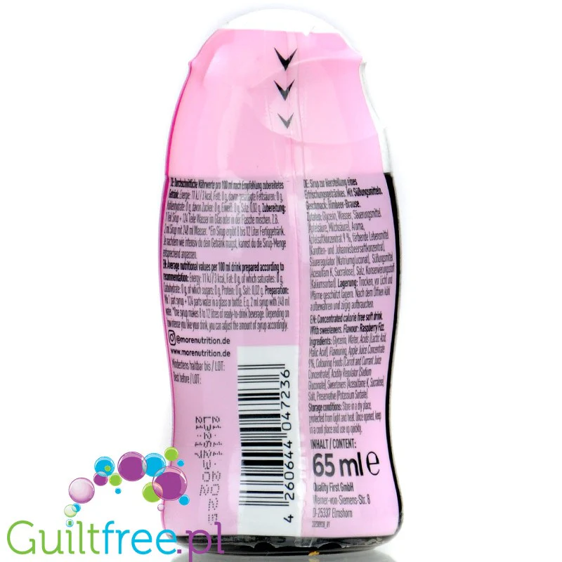 More Nutrition Zerup Raspberry na 8L - skoncentrowany syrop do wody bez cukru i kalorii, Malina - Image 4