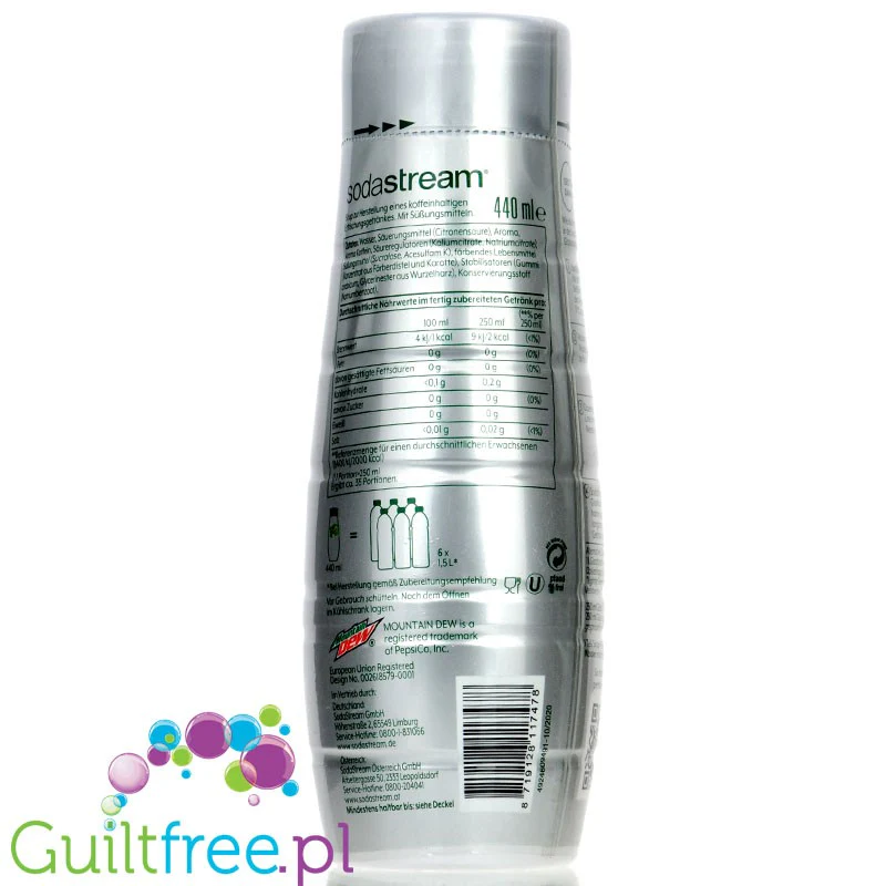 Mountain Dew SodaStream No Sugar - syrop / koncentrat do wody bez cukru i kalorii 440ml - Image 3
