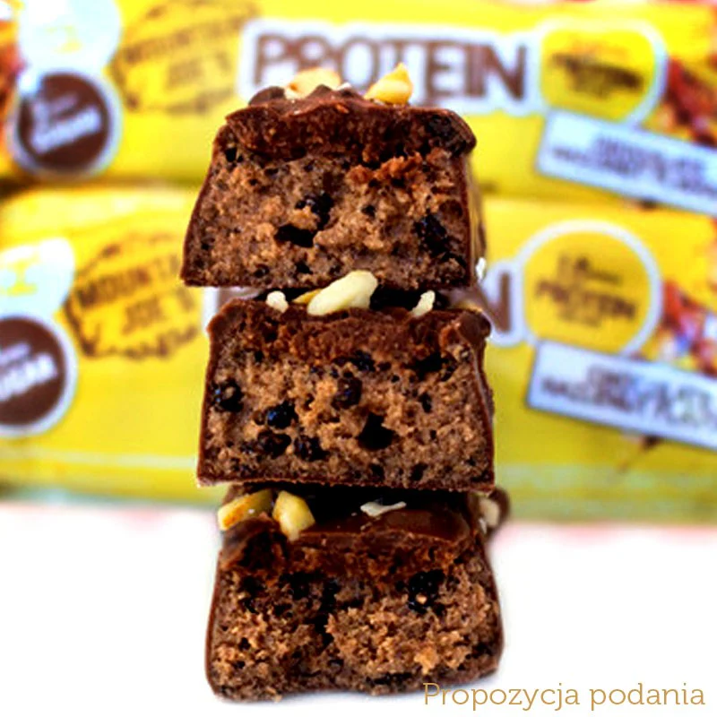 Mountain Joe's Protein Bar Chocolate Hazelnut - proteinowe brownie z orzechami laskowymi i karmelem w czekoladzie