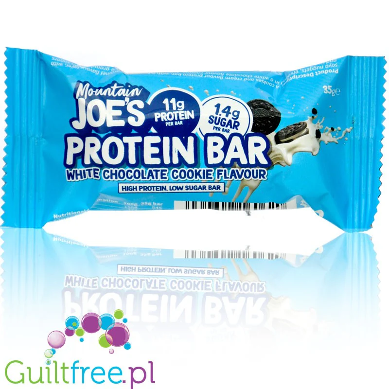 Mountain Joe's Protein Bar White Choc Cookie - proteinowy baton w białej czekoladzie 130kcal & 11g białka, Ciastko z Kremem - Image 3