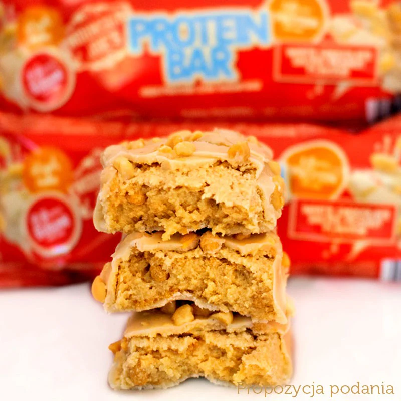 Mountain Joe's Protein Bar White Chocolate Salted Peanut - proteinowe blondie z karmelem, orzechami i białą czekoladą